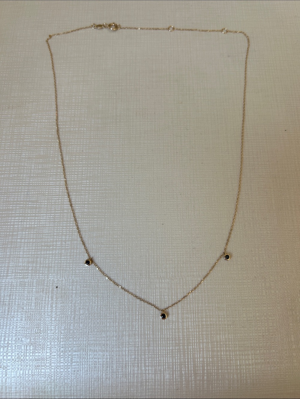 Gorjana 3 blue sapphire gold necklace - Picture 2 of 5